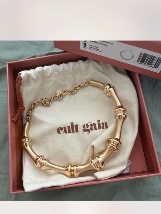 cult gaia Jewelry - cult gaia Gold Bamboo Statement Choker Necklace